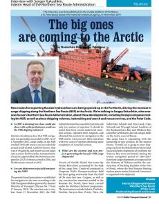 BTJ 1/18 - The big ones are coming to the Arctic. Interview with Sergey Kukushkin, Interim Head of the Northern Sea Route Administration