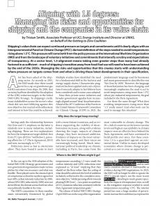 BTJ 1/23 - SUSTAINABILITY: Aligning with 1.5 degrees: Managing the risks and opportunities for shipping and the companies in its value chain