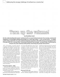 BTJ 1/24 - SUSTAINABILITY: Turn up the volume! Addressing the storage challenge of methanol as a marine fuel