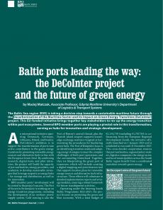 BTJ 1/26 - BPO NEWSLETTER: Baltic ports leading the way: the DeCoInter project and the future of green energy