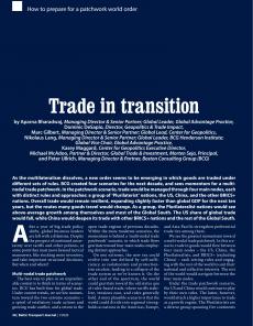 BTJ 1/26 - ECONOMY: Trade in transition. How to prepare for a patchwork world order