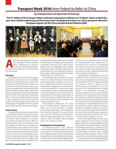 BTJ 2/18 - Transport Week 2018: from Poland to Baltic to China