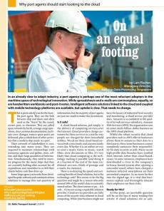 BTJ 2/18 - On an equal footing. Why port agents should start looking to the cloud