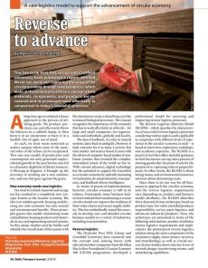 BTJ 2/18 - Reverse to advance. A new logistics model to support the advancement of circular economy