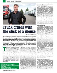 BTJ 2/18 - Truck orders with the click of a mouse. Digital freight forwarding
