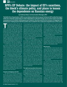 BTJ 2/22 - BPO Newsletter: BPO’s EP Debate: the impact of EU's sanctions, the block's climate policy, and plans to lessen the dependence on Russian energy