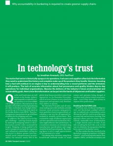 BTJ 2/22 - TECHNOLOGY: In technology's trust. Why accountability in bunkering is required to create greener supply chains