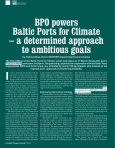 BTJ 2/23 - BPO NEWSLETTER: BPO powers Baltic Ports for Climate - a determined approach to ambitious goals