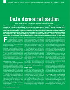 BTJ 2/23 - TECHNOLOGY: Data democratisation. Breaking silos to improve transport (environmental-social-governance) performance