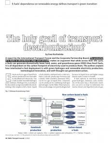 BTJ 2/23 - SUSTAINABILITY: The holy grail of transport decarbonisation? E-fuels' dependence on renewable energy defines transport's green transition