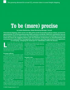 BTJ 2/24 - TECHNOLOGY: To be (more) precise. The growing demand for actual CO2 emission data in ocean freight shipping