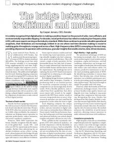 BTJ 2/25 - SUSTAINABILITY: The bridge between traditional and modern. Using high-frequency data to beat modern shipping's biggest challenges