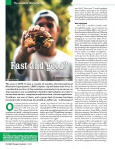 BTJ 3-4/19 - Technology: Fast and good? The scrubber dilemma