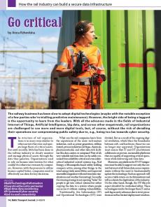 BTJ 3-4/19 - Focus: Go critical. How the rail industry can build a secure data infrastructure
