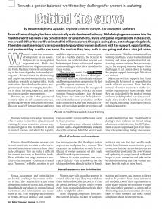 BTJ 3-4/22 - SUSTAINABILITY: Behind the curve. Towards a gender-balanced workforce: key challenges for women in seafaring
