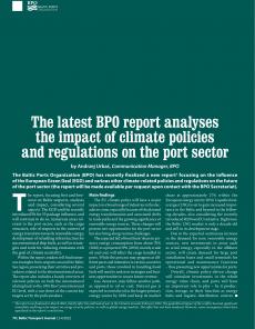 BTJ 3-4/22 - BPO NEWSLETTER: The latest BPO report analyses the impact of climate policies and regulations on the port sector