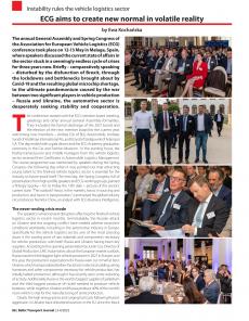 BTJ 3-4/22 - EVENTS: ECG aims to create new normal in volatile reality. Instability rules the vehicle logistics sector