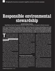 BTJ 3-4/22 - LEGAL: Responsible environmental stewardship. Bringing the insurance ecosystem together around a common purpose