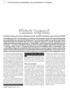 BTJ 3-4/22 - SUSTAINABILITY: Think beyond. The framework of sustainability: why electrification isn't all good