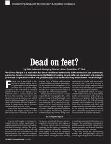 BTJ 3-4/23 - LEGAL: Dead on feet? Overcoming fatigue in the transport & logistics workplace