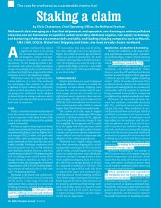 BTJ 3-4/23 - MARITIME: Staking a claim. The case for methanol as a sustainable marine fuel