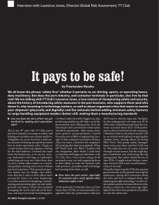 BTJ 3-4/24 - LEGAL: It pays to be safe! Interview with Laurence Jones, Director Global Risk Assessment, TT Club