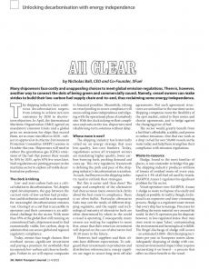 BTJ 3-4/25 - SUSTAINABILITY: All CLEAR. Unlocking decarbonisation with energy independence