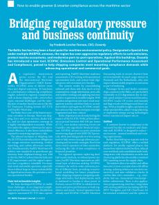 BTJ 3-4/25 - MARITIME: Bridging regulatory pressure and business continuity. How to enable greener & smarter compliance across the maritime sector