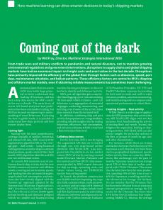 BTJ 3-4/25 - TECHNOLOGY: Coming out of the dark. How machine learning can drive smarter decisions in today's shipping markets