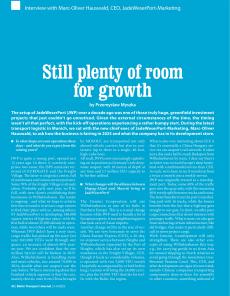 BTJ 3-4/25 - MARITIME: Still plenty of room for growth. Interview with Marc-Oliver Hauswald, CEO, JadeWeserPort-Marketing