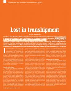 BTJ 3-4/25 - LOGISTICS: Lost in transhipment. Bridging the gap between terminals and shippers