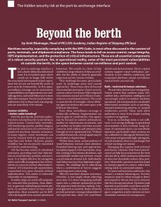 BTJ 3-4/26 - SAFETY: Beyond the berth. The hidden security risk at the port-to-anchorage interface
