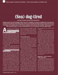 BTJ 3-4/26 - SAFETY: (Sea) dog-tired. More support instead of checklists - that's what seafarers actually need