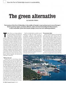 BTJ 5/19 - Sustainability: The green alternative. How the Port of Södertälje invests in sustainability