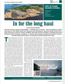 BTJ 5/20 - BPO Newsletter: In for the long haul. The Port of Raahe joins BPO
