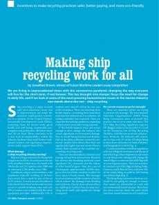 BTJ 5/20 - Maritime: Making ship recycling work for all. Incentives to make recycling practices safer, better paying, and more eco-friendly