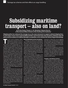 THE FRIDAY LONG READ: Subsidizing maritime transport - also on land? Tonnage tax schemes and their effects on cargo handling