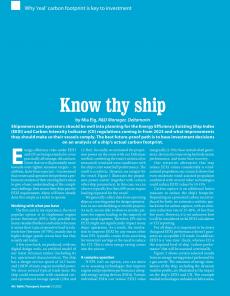 BTJ 5/22 - MARITIME: Know thy ship. Why 'real' carbon footprint is key to investment