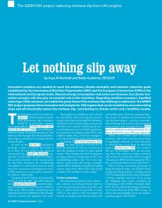 BTJ 5/22 - MARITIME: Let nothing slip away. The GREEN RAY project: reducing methane slip from LNG engines