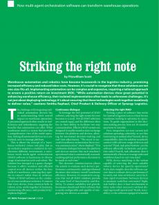 BTJ 5/24 - TECHNOLOGY: Striking the right note. How multi-agent orchestration software can transform warehouse operations