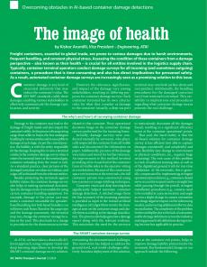 BTJ 5/24 - TECHNOLOGY: The image of health. Overcoming obstacles in AI-based container damage detections