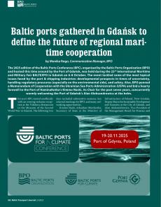 BTJ 5/25 - BPO NEWSLETTER: Baltic ports gathered in Gdańsk to define the future of regional maritime cooperation