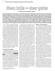 BTJ 5/25 - SUSTAINABILITY: Clean hulls = clear gains. Biofouling's (untapped) decarbonisation potential