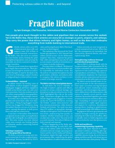 BTJ 5/25 - MARITIME: Fragile lifelines. Protecting subsea cables in the Baltic - and beyond