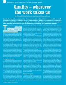BTJ 5/25 - MARITIME: Quality - wherever the work takes us. Rethinking retrofit execution for high-demand vessels