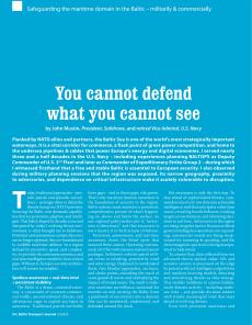 BTJ 5/25 - MARITIME: You cannot defend what you cannot see. Safeguarding the maritime domain in the Baltic - militarily & commercially