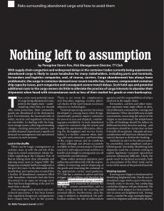 BTJ 6/21 - LEGAL: Nothing left to assumption. Risks surrounding abandoned cargo and how to avoid them