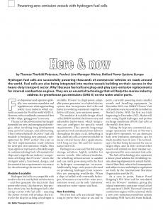 BTJ 6/22 - SUSTAINABILITY: Here & now. Powering zero-emission vessels with hydrogen fuel cells