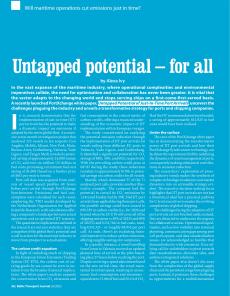 BTJ 6/23 - MARITIME: Untapped potential - for all. Will maritime operations cut emissions just in time?