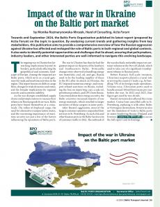 BTJ 6/24 - BPO NEWSLETTER. Impact of the war in Ukraine on the Baltic port market